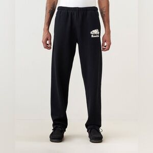 Roots Men’s Fleece Sweatpants – Black, Size Small